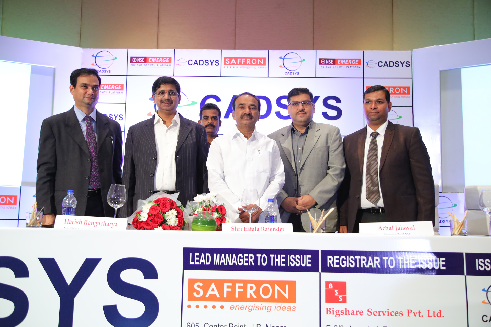 Cadsys (India) Limited has successfully completed its Initial Public Offer and is listed on National Stock Exchange EMERGE. On October 4th, 2017, the Company hosted its Listing Ceremony marking trading of the shares on the NSE EMERGE platform.